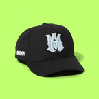AMIRI BLACK BASEBALL CAP WITH BLUE 3D EMBROIDERED LOGO CWCD