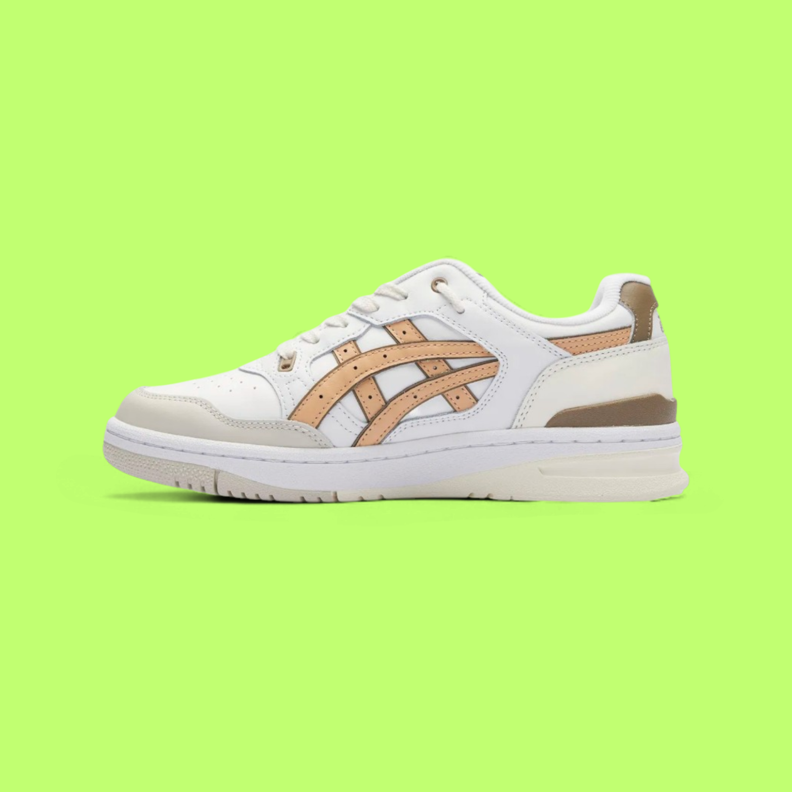 ASICS EX89 MEN'S WHITE LEATHER RETRO BASKETBALL STYLE SNEAKERS ZAER