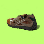 BOTTEGA VENETA BROWN MESH AND SUEDE LOW TOP LUXURY SNEAKERS