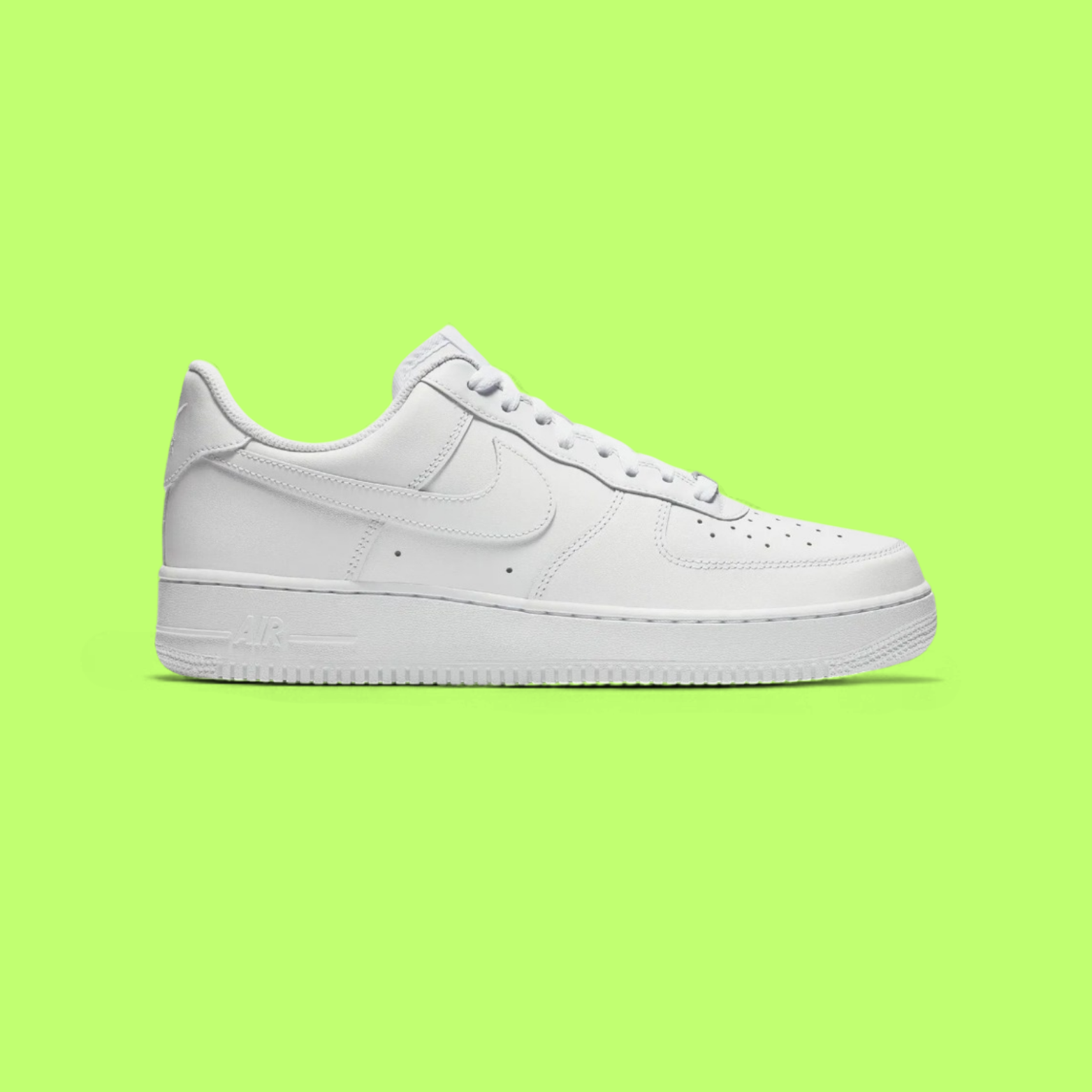 NIKE AIR FORCE 1 '07 MEN'S WHITE LEATHER CLASSIC SNEAKERS