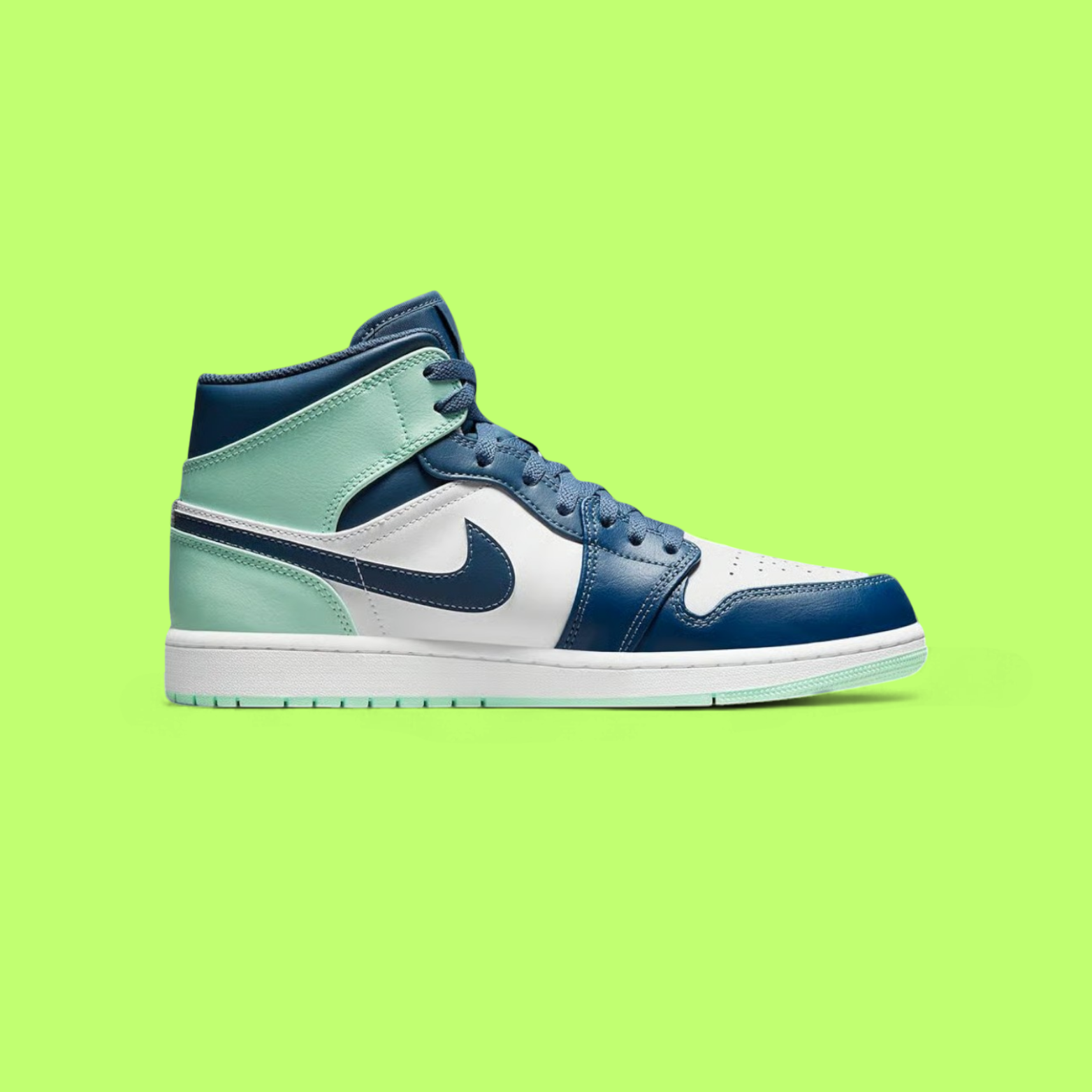 NIKE AIR JORDAN 1 MID MYSTIC BLUE NAVY MINT FOAM EDITION DROPZZ