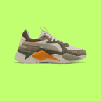 PUMA RS-X HERITAGE MEN'S CREAM MESH AND LEATHER CASUAL SNEAKERS