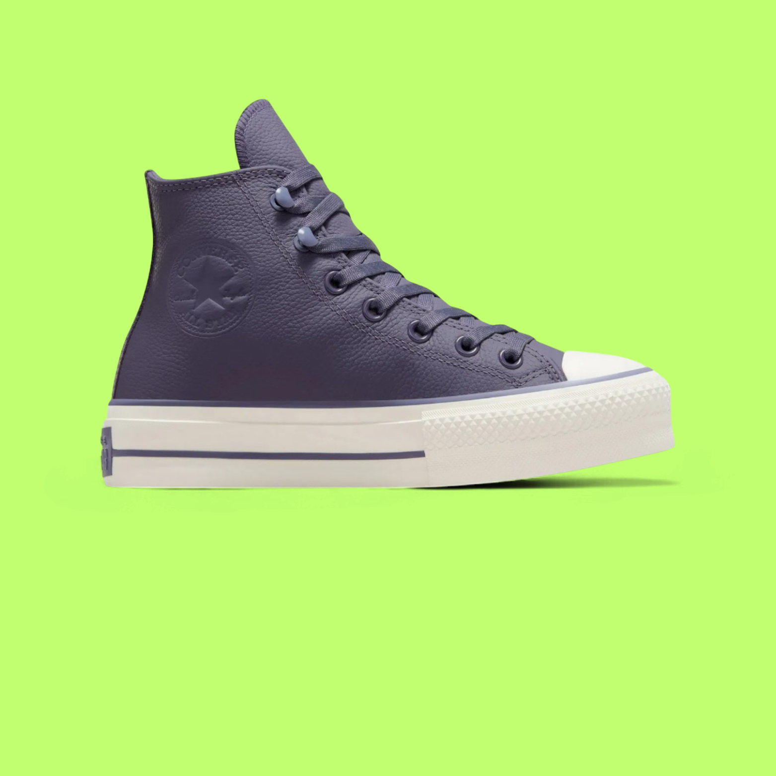 CONVERSE CHUCK TAYLOR ALL STAR LIFT WOMEN'S PURPLE LEATHER BOOTS