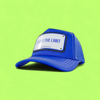 JOHN HATTER BLUE MESH BASEBALL CAP WITH SKY’S THE LIMIT