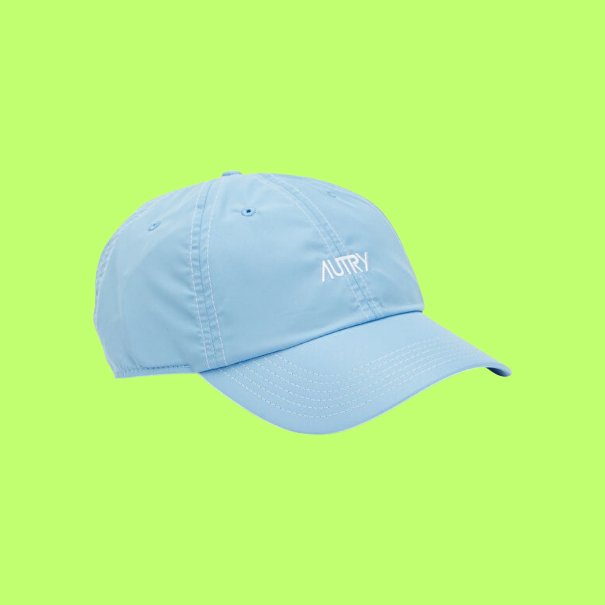 AUTRY LIGHT BLUE BASEBALL CAP WITH WHITE LOGO EMBROIDERY
