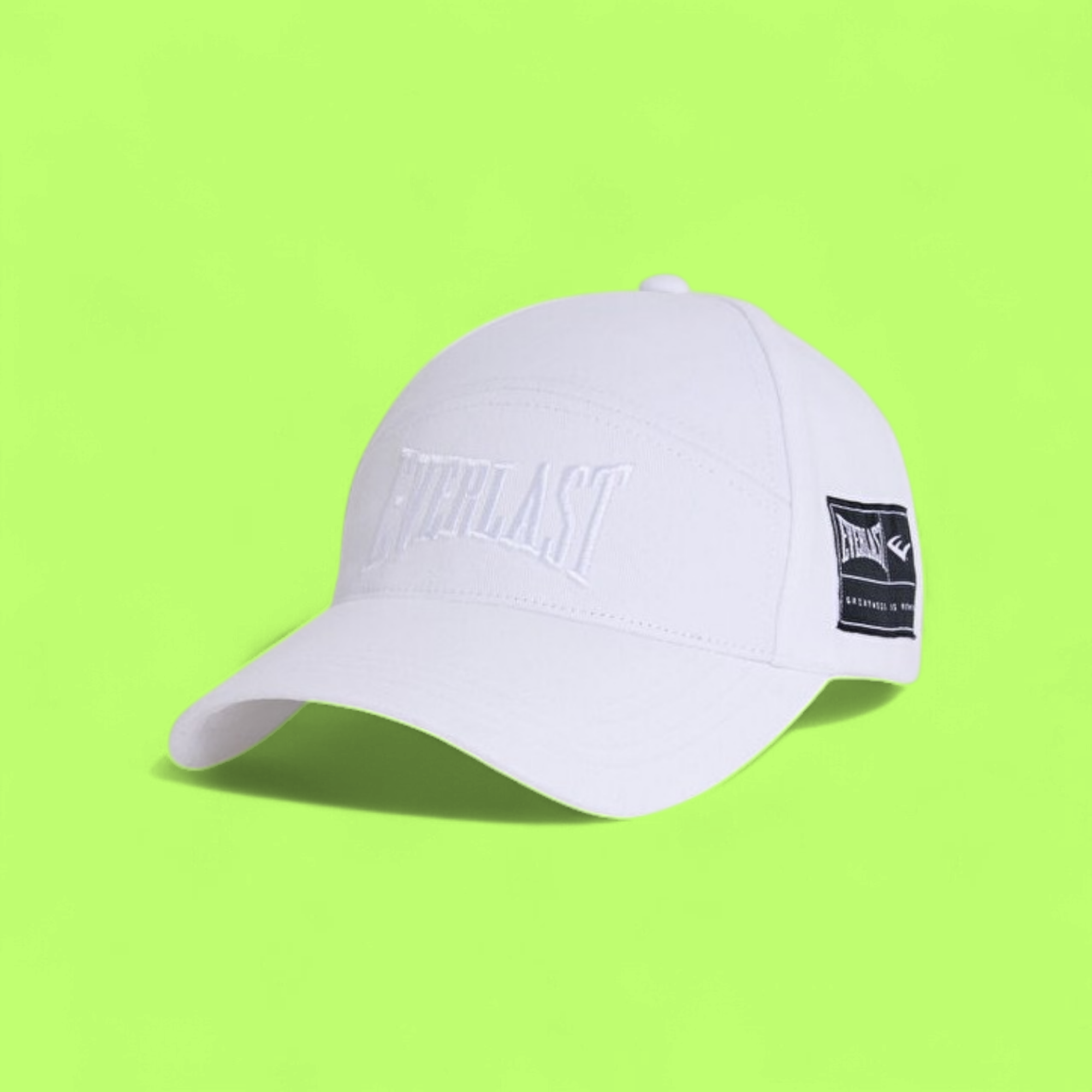 WHITE EVERLAST CAP WITH TONAL EMBROIDERED FRONT LOGO