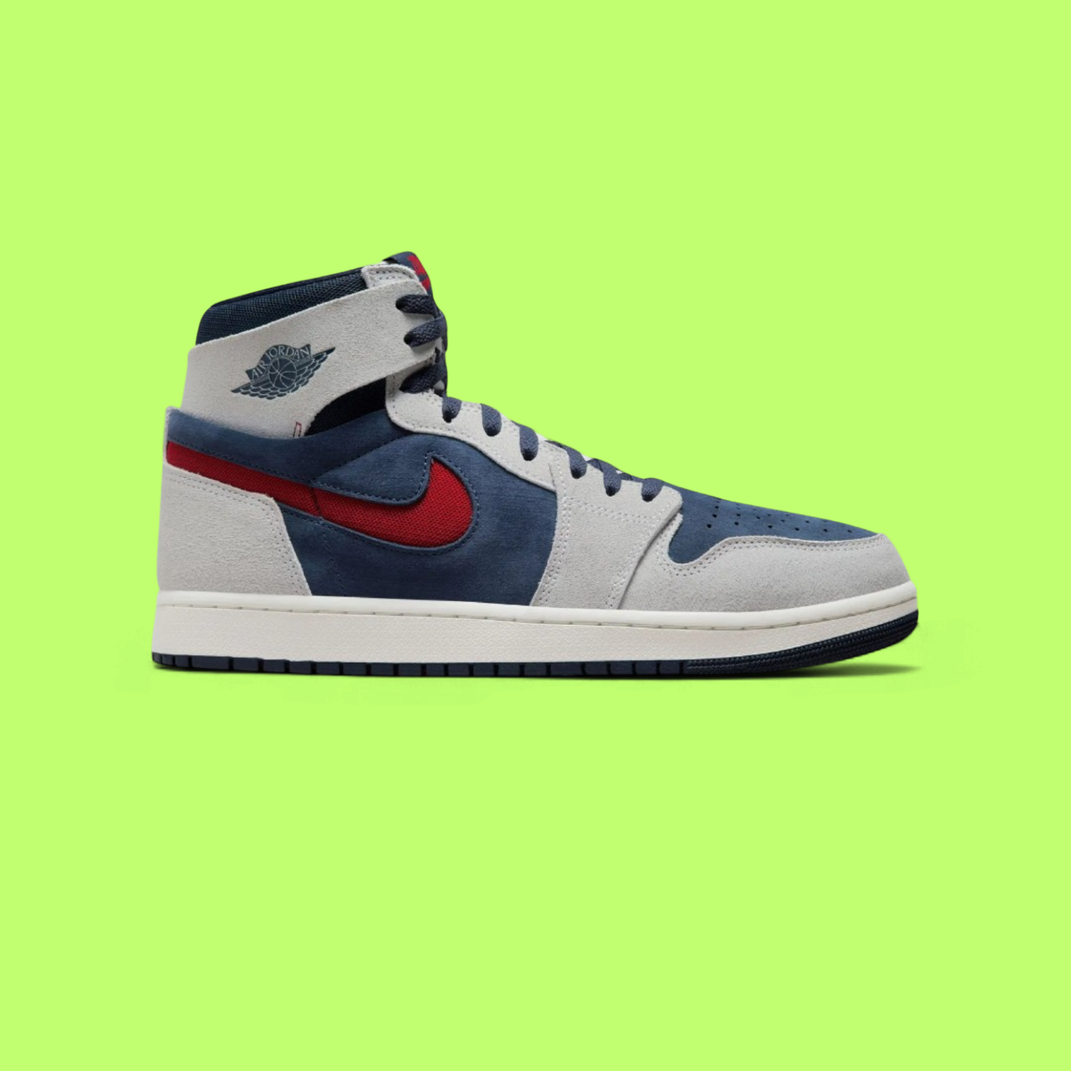 NIKE JORDAN AIR 1 ZOOM CMFT 2 MEN'S NAVY LEATHER BASKETBALL SNEAKERS