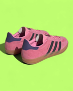 ADIDAS GAZELLE PINK SUEDE BLACK STRIPES CLASSIC SNEAKERS