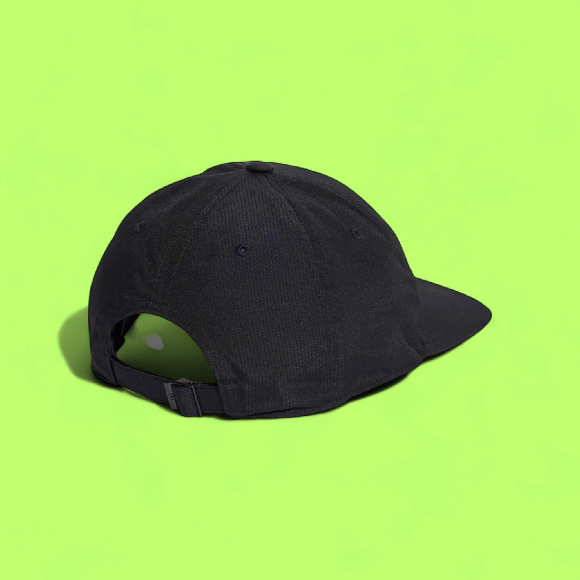 ADIDAS BLACK BASEBALL CAP WITH MINIMAL WHITE LOGO FRONT