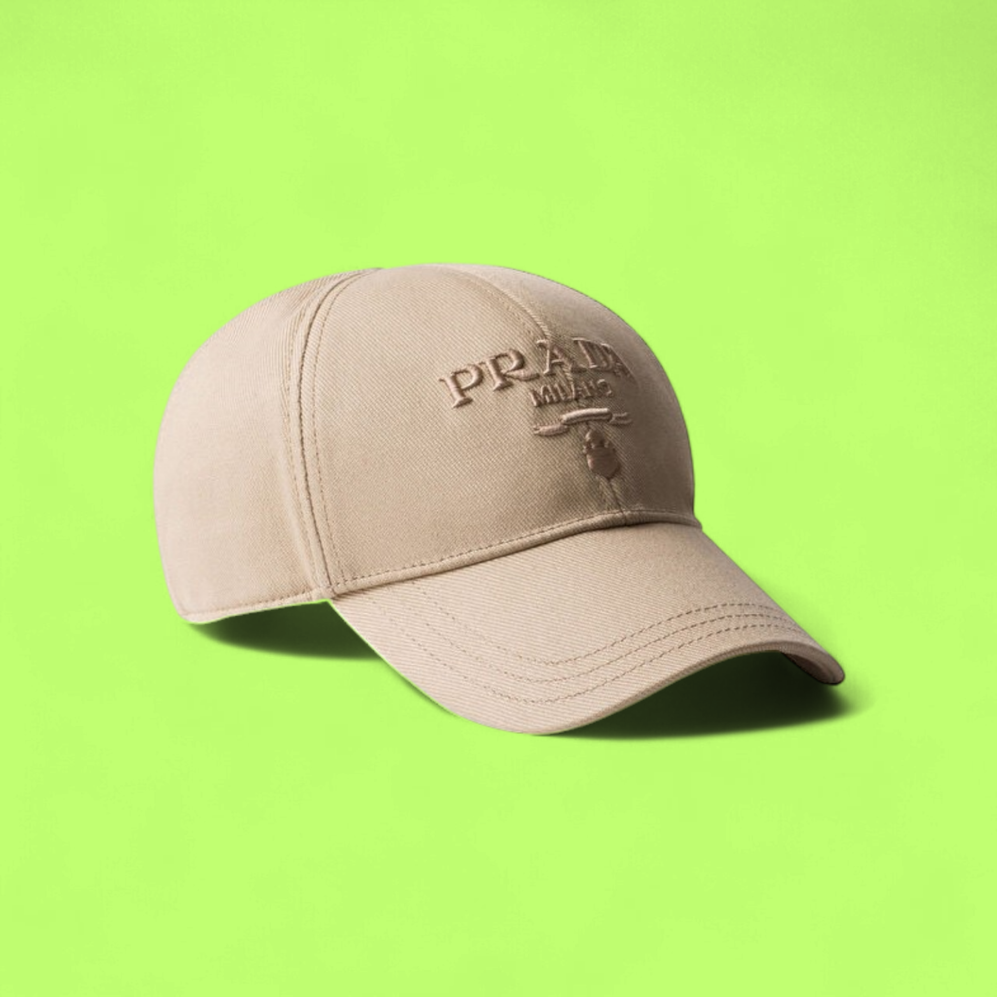 CLASSIC BEIGE BASEBALL CAP WITH TONAL EMBROIDERED FRONT