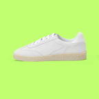 WHITE ACADEMIA SUEDE SNEAKERS WITH TEXTURED RUBBER OUTSOLE