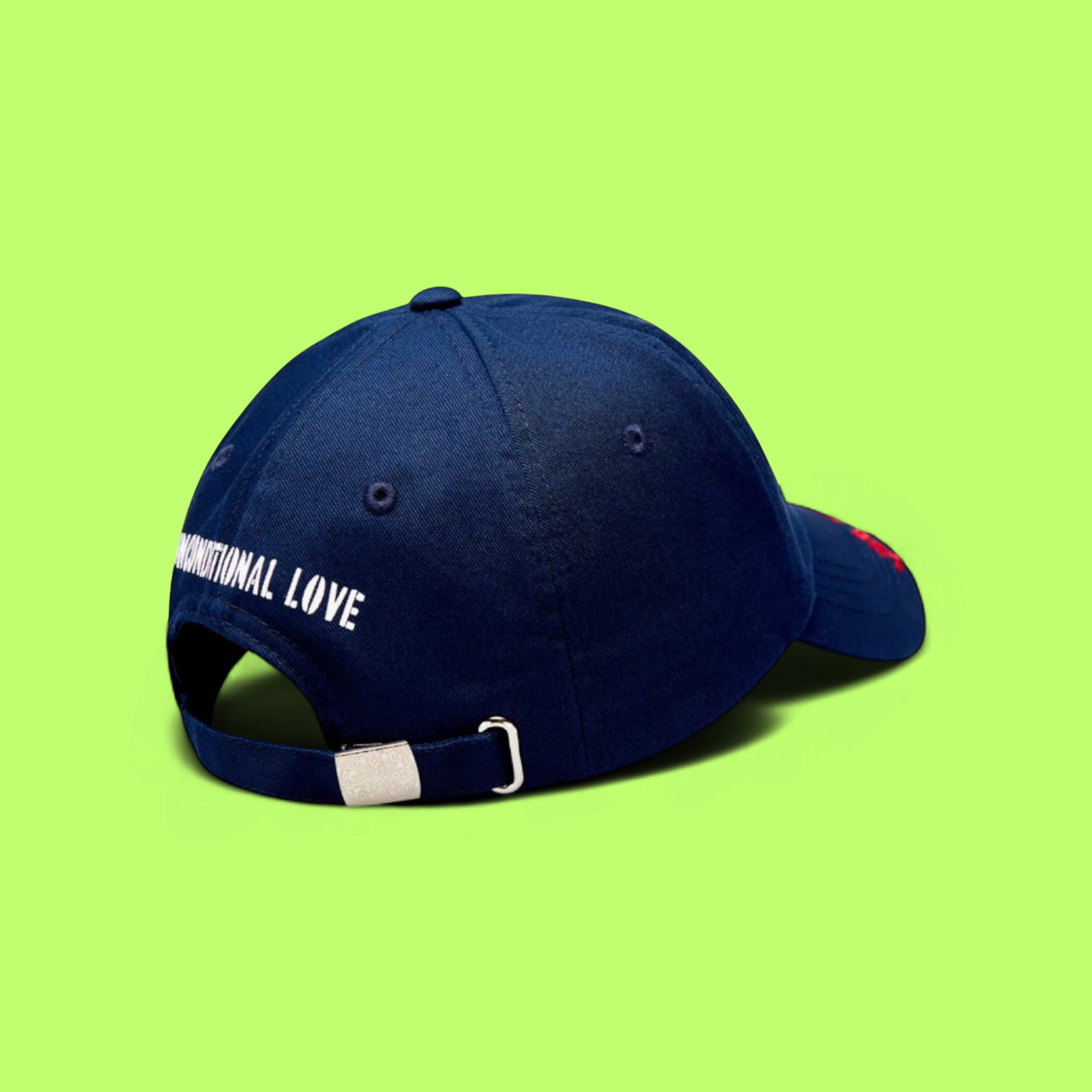 LES BENJAMINS NAVY BLUE CAP WITH RED EMBROIDERED LOGO