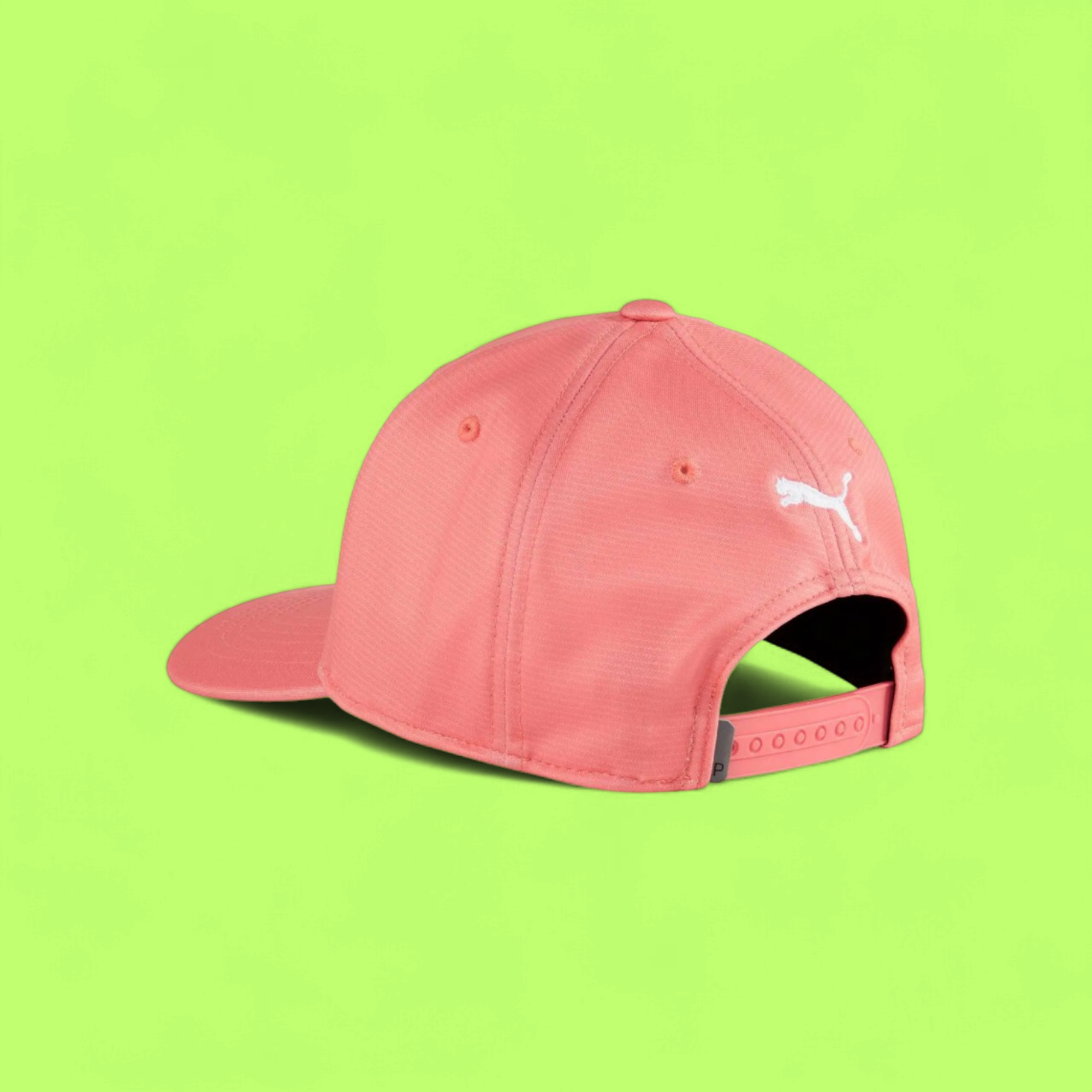SOLID CORAL PINK BASEBALL CAP WITH WHITE EMBROIDERED P