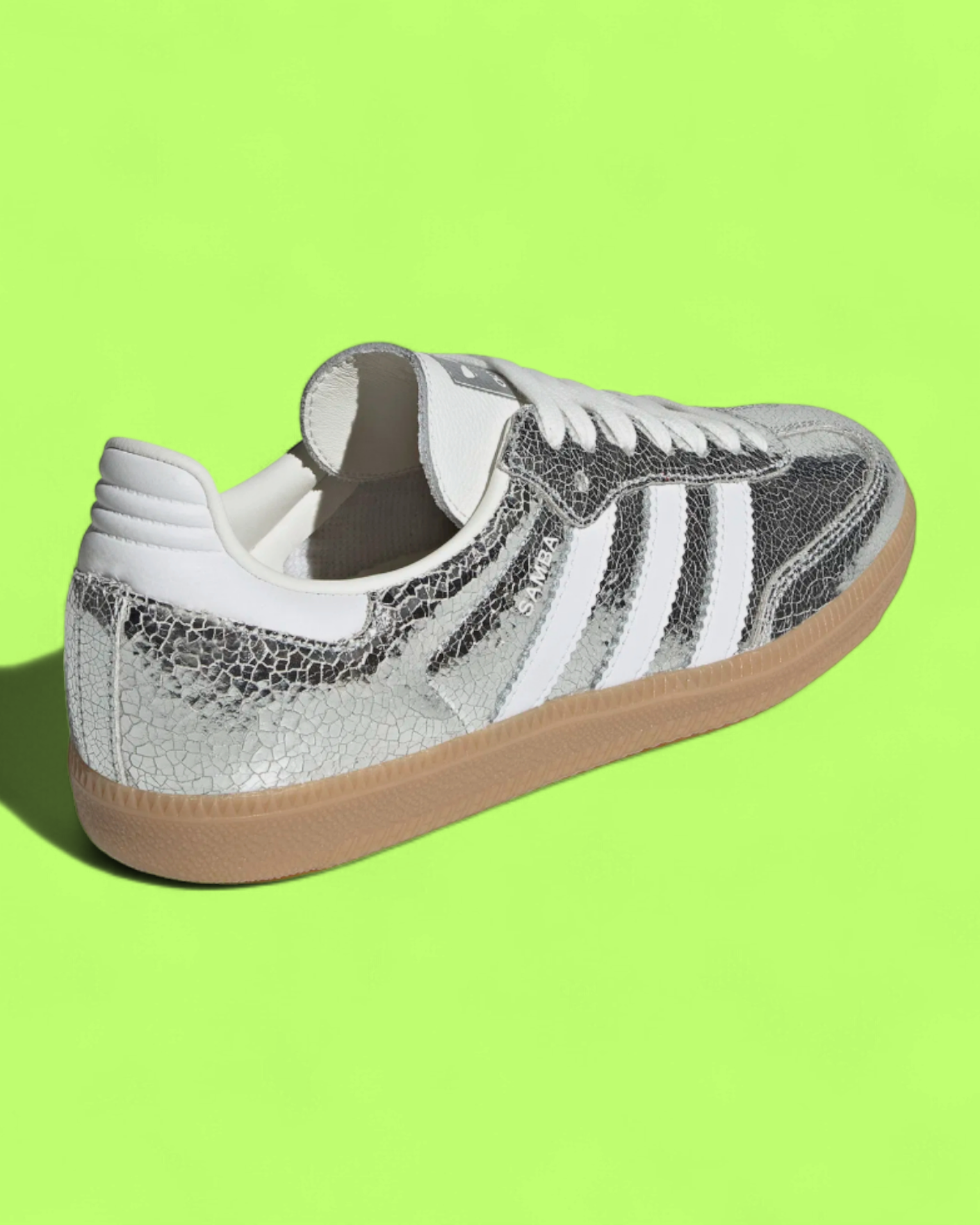 ADIDAS SAMBA SILVER METALLIC WHITE GUM TABAN RETRO SNEAKER
