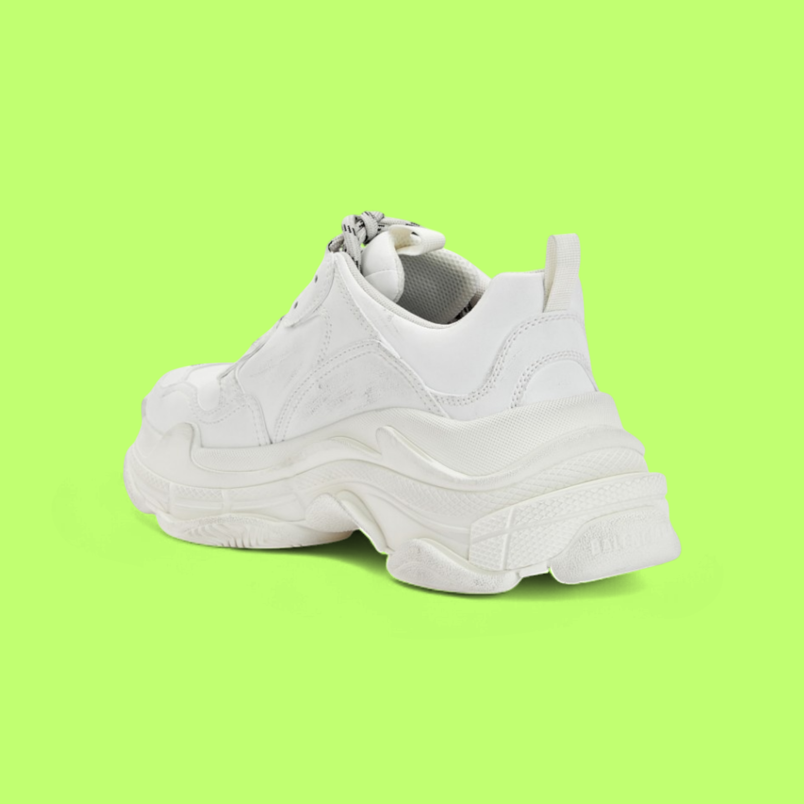 BALENCIAGA TRIPLE S WHITE GRAFFITI LOGO CHUNKY SNEAKERS