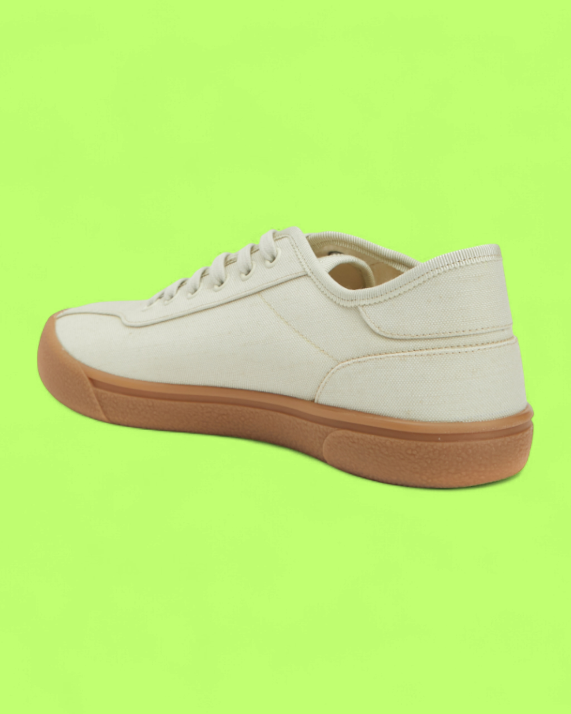 THE ROW CANVAS LOW TOP WHITE MINIMAL SNEAKERS WITH GUM SOLE