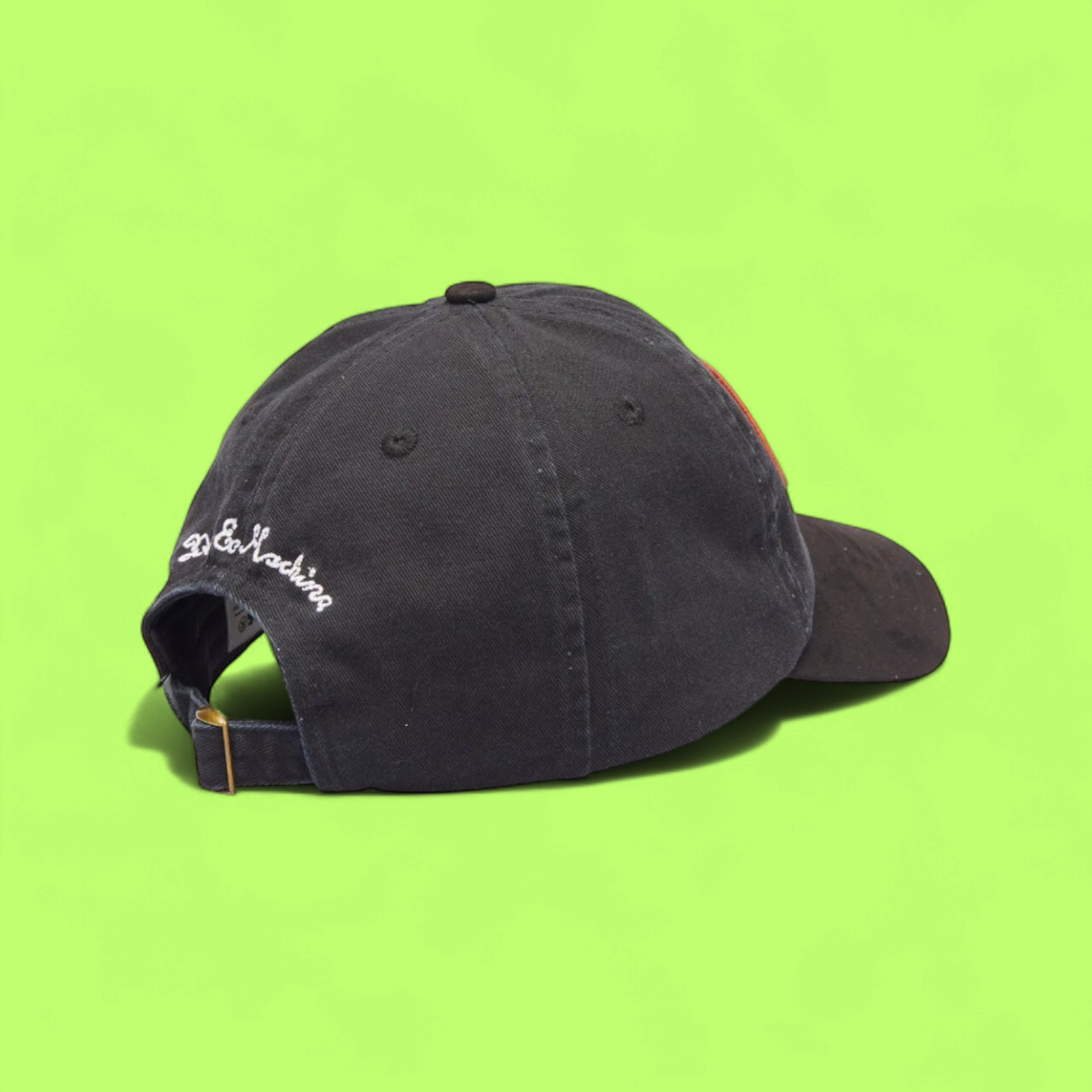 DEUS CUSTOM ORANGE PATCH BLACK BASEBALL CAP CWCDE