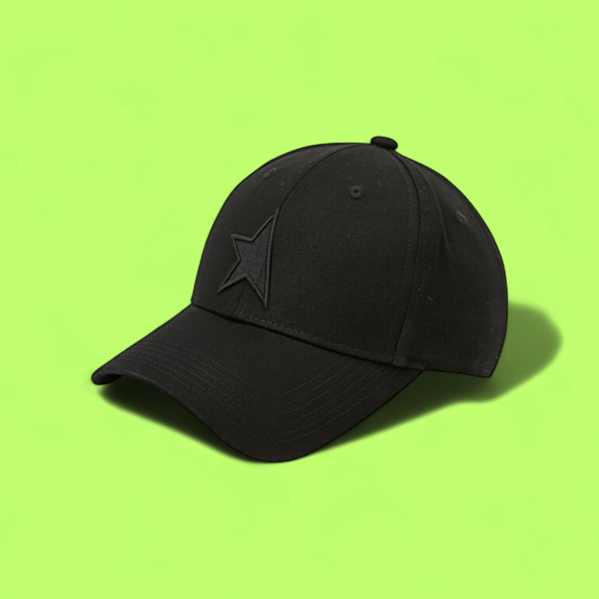 BLACK STAR EMBROIDERED MINIMALIST BASEBALL CAP STREET STYLE