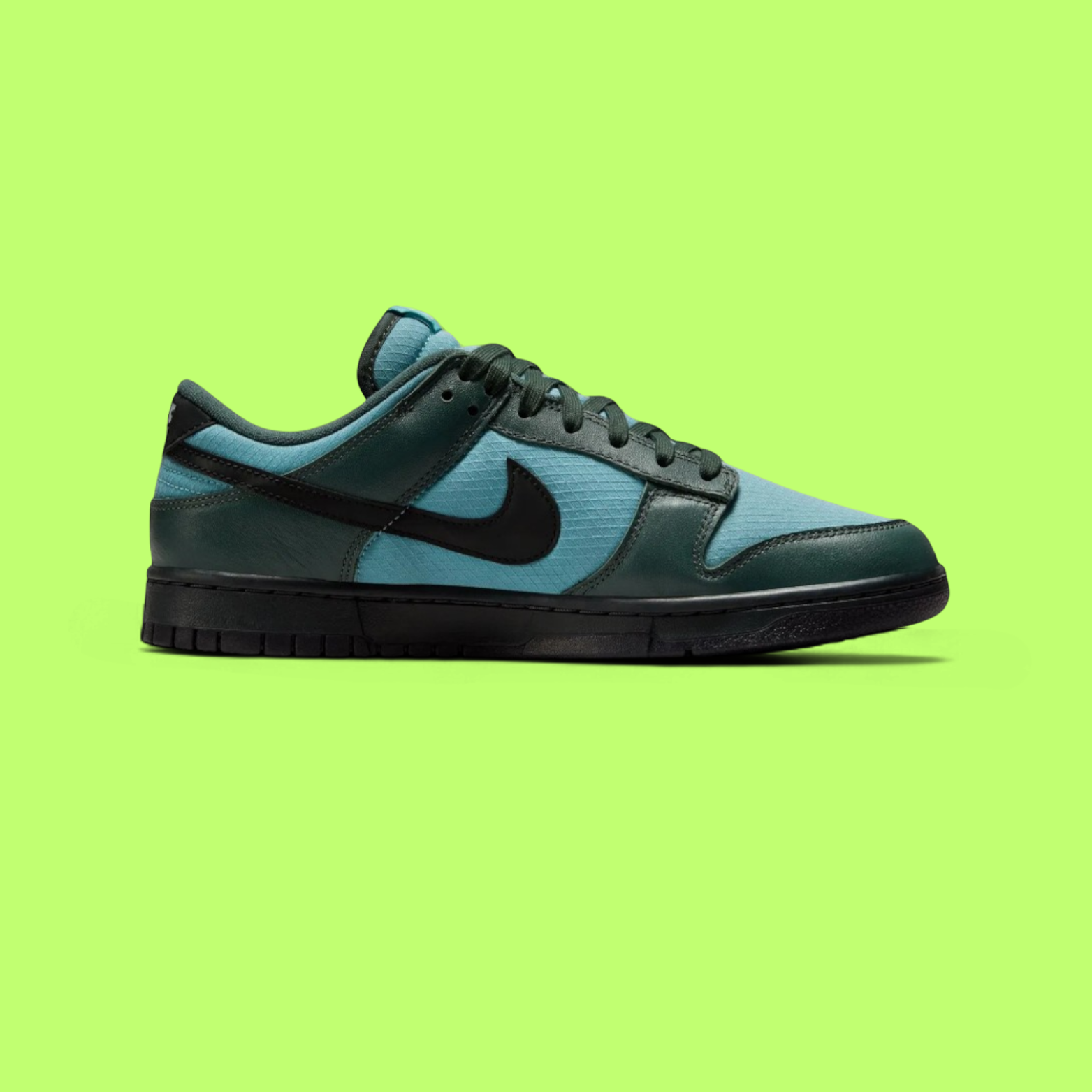 NIKE DUNK LOW RETRO SE MEN'S GREEN LEATHER CLASSIC CASUAL SNEAKERS