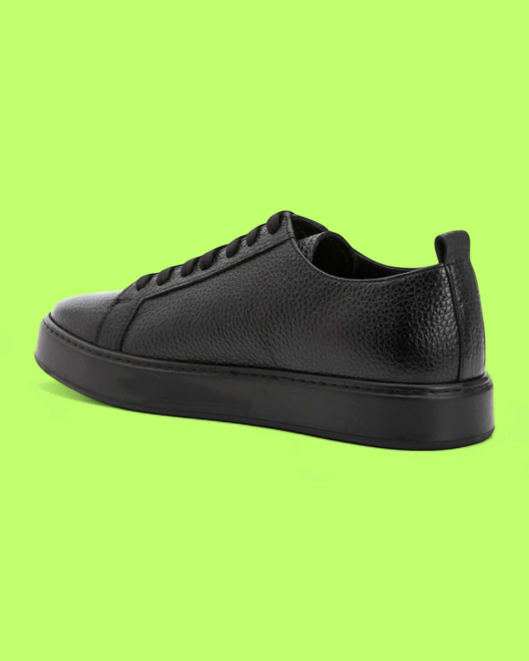 GEORGE HOGG BLACK FULL GRAIN LEATHER MINIMAL SNEAKER CWCD