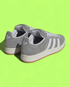 ADIDAS CAMPUS GREY WHITE SUEDE RETRO CASUAL LOW TOP SNEAKERS