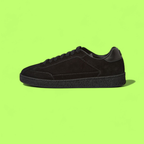 BLACK ACADEMIA SUEDE SNEAKERS WITH TONAL STITCHING AND OUTSOLE