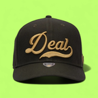 DARK BROWN BASEBALL CAP WITH GOLD DEAL EMBROIDERY LOGO