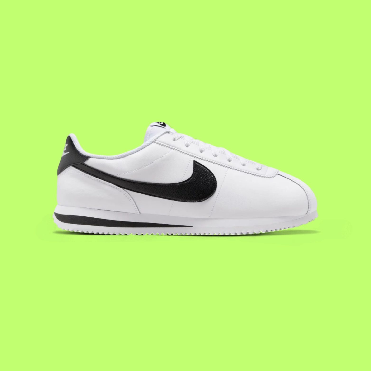 NIKE CORTEZ MEN'S WHITE LEATHER RETRO RUNNING STYLE SNEAKERS