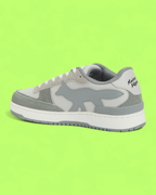 MAISON KITSUNE GREY SUEDE FOX LOGO LOW TOP PREMIUM SNEAKERS