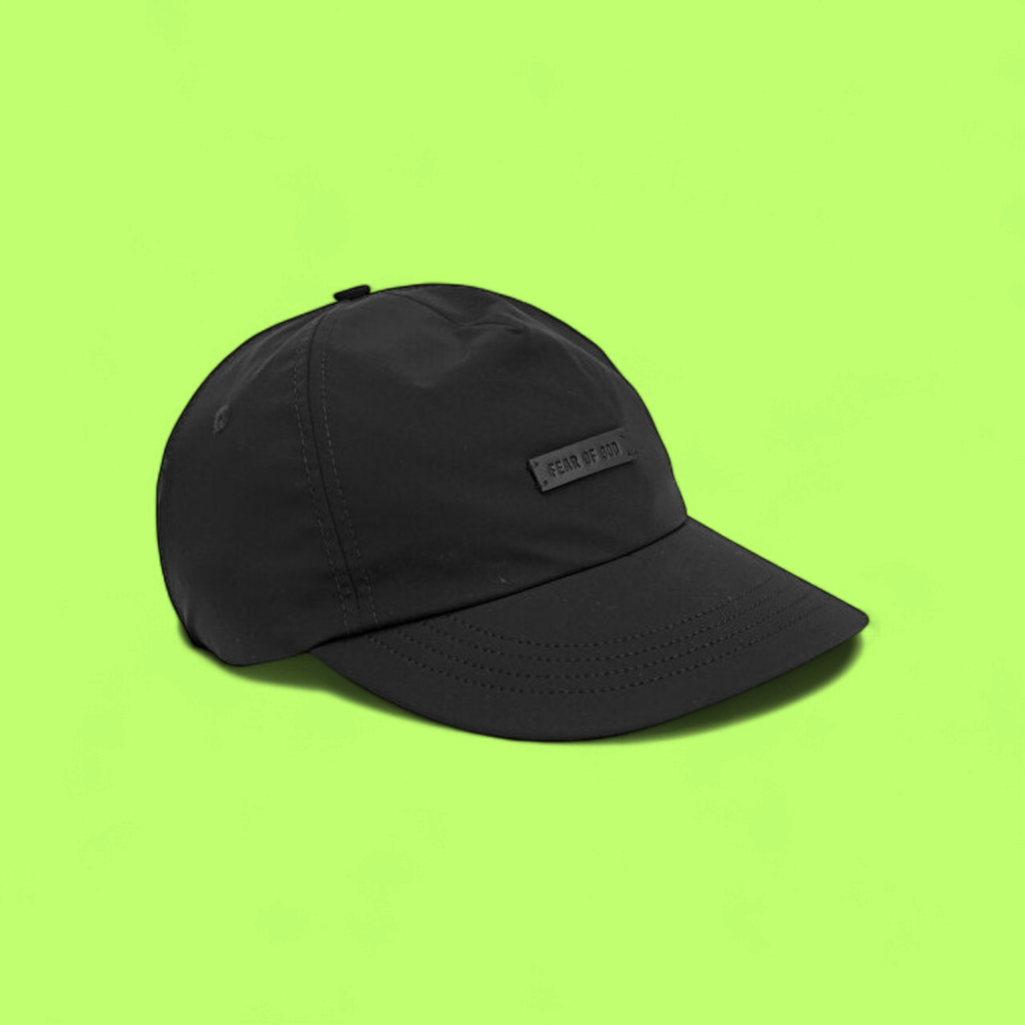 BLACK BASEBALL CAP WITH FEAR OF GOD LOGO PATCH DETAIL