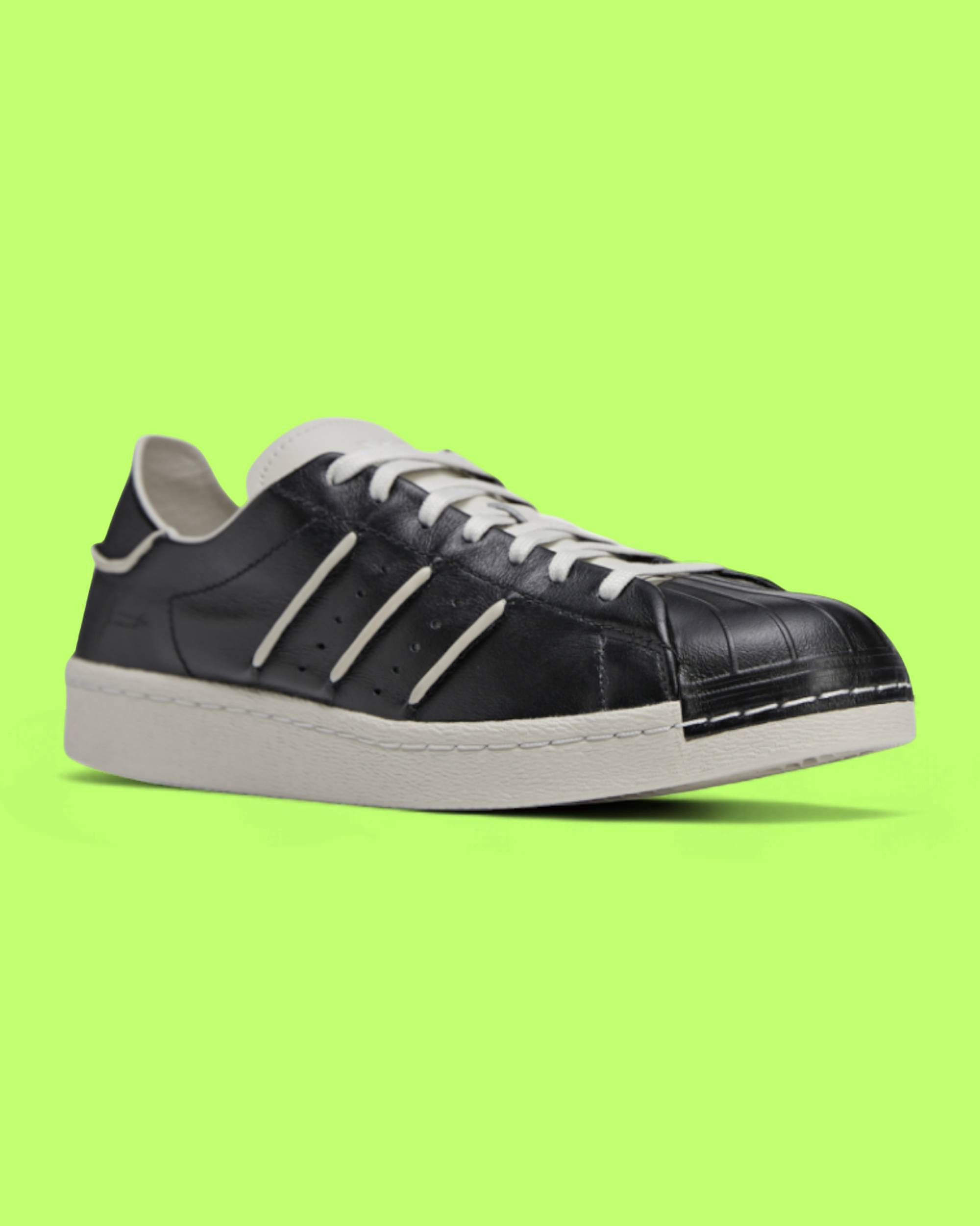 ADIDAS Y-3 BLACK LEATHER SUPERSTAR INSPIRED SNEAKERS CWCD ICON
