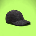 BLACK JACQUARD BASEBALL CAP WITH FLORAL PATTERN ICON CWCD
