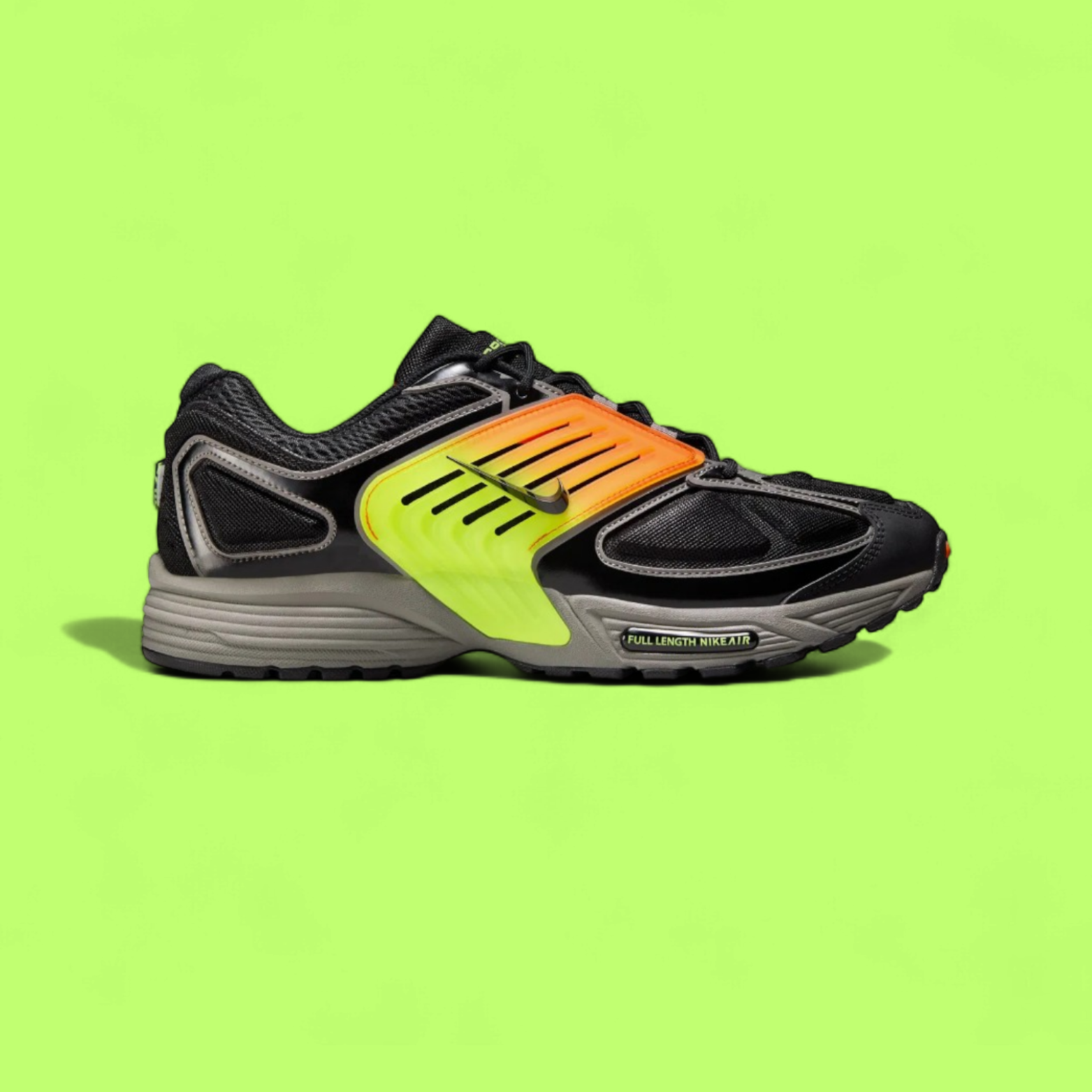 NIKE AIR PEGASUS WAVE MEN'S BLACK MESH AND LEATHER RUNNING