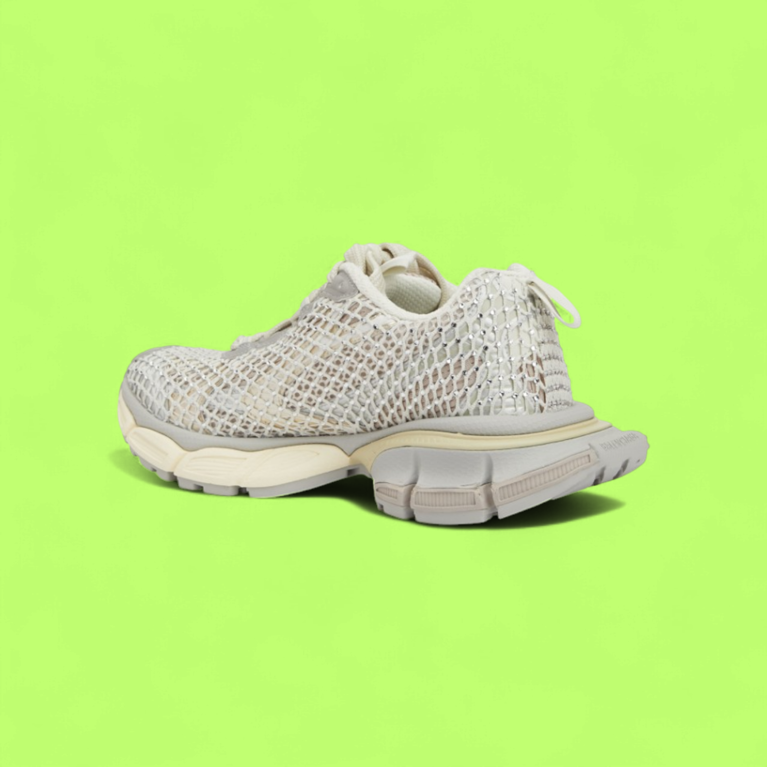 BALENCIAGA X-PANDER WHITE MESH TRANSPARENT SOLE SNEAKERS