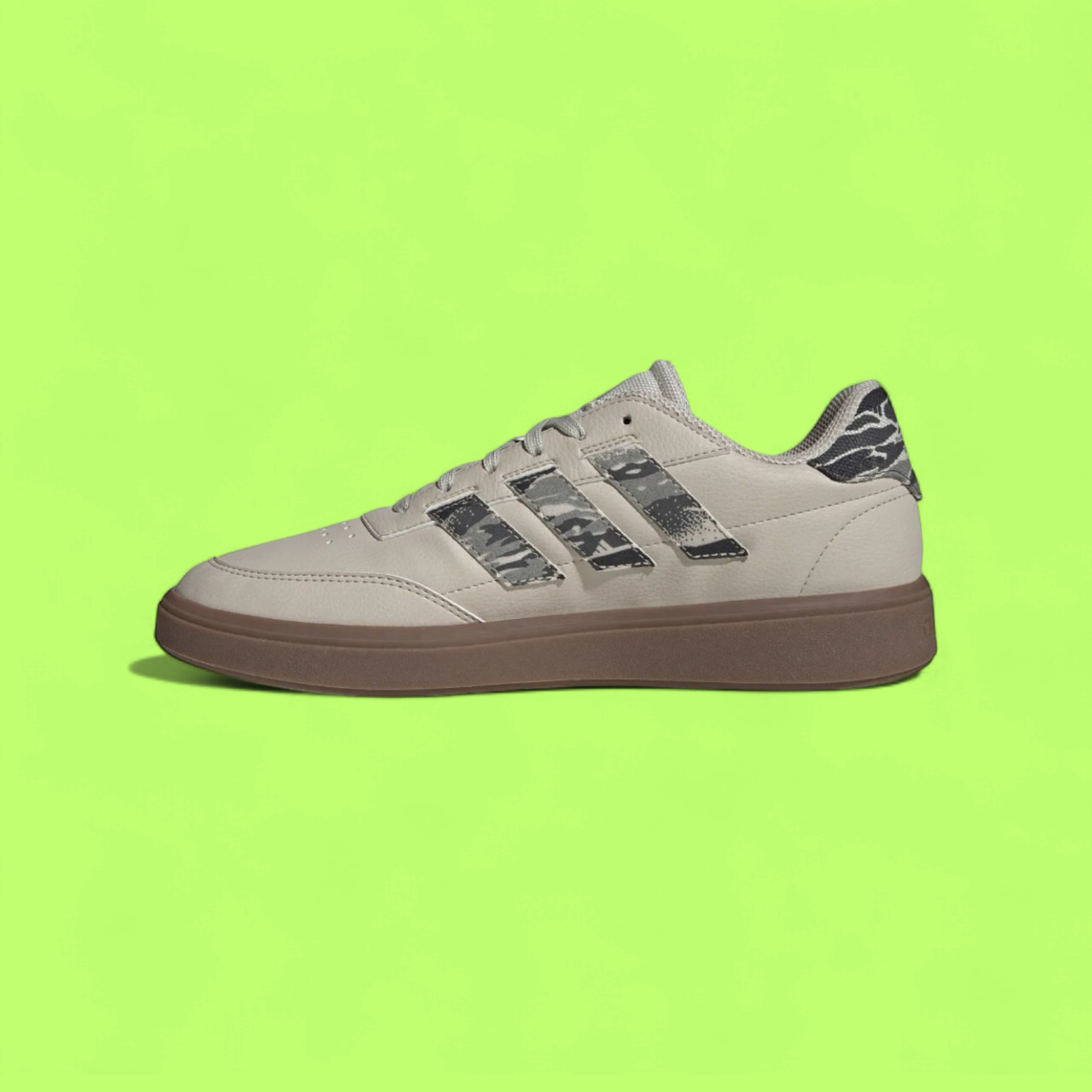 ADIDAS COURTBLOCK MEN'S BEIGE LEATHER MINIMAL CASUAL SNEAKERS