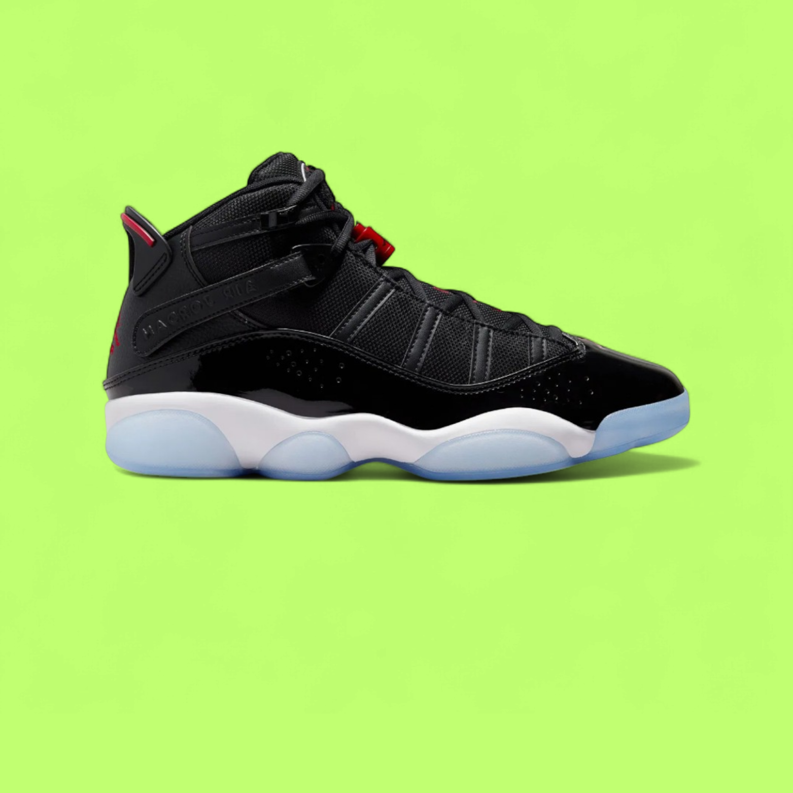 NIKE JORDAN 6 RINGS MEN'S BLACK LEATHER RETRO BASKETBALL