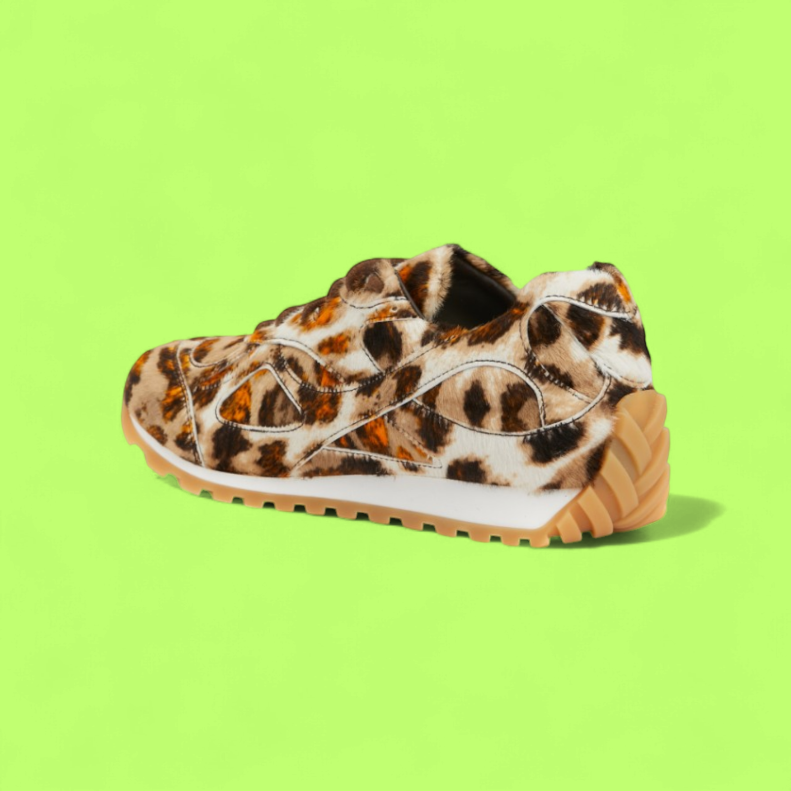 BOTTEGA VENETA LEOPARD PRINT FAUX FUR LOW TOP SNEAKERS CWCD