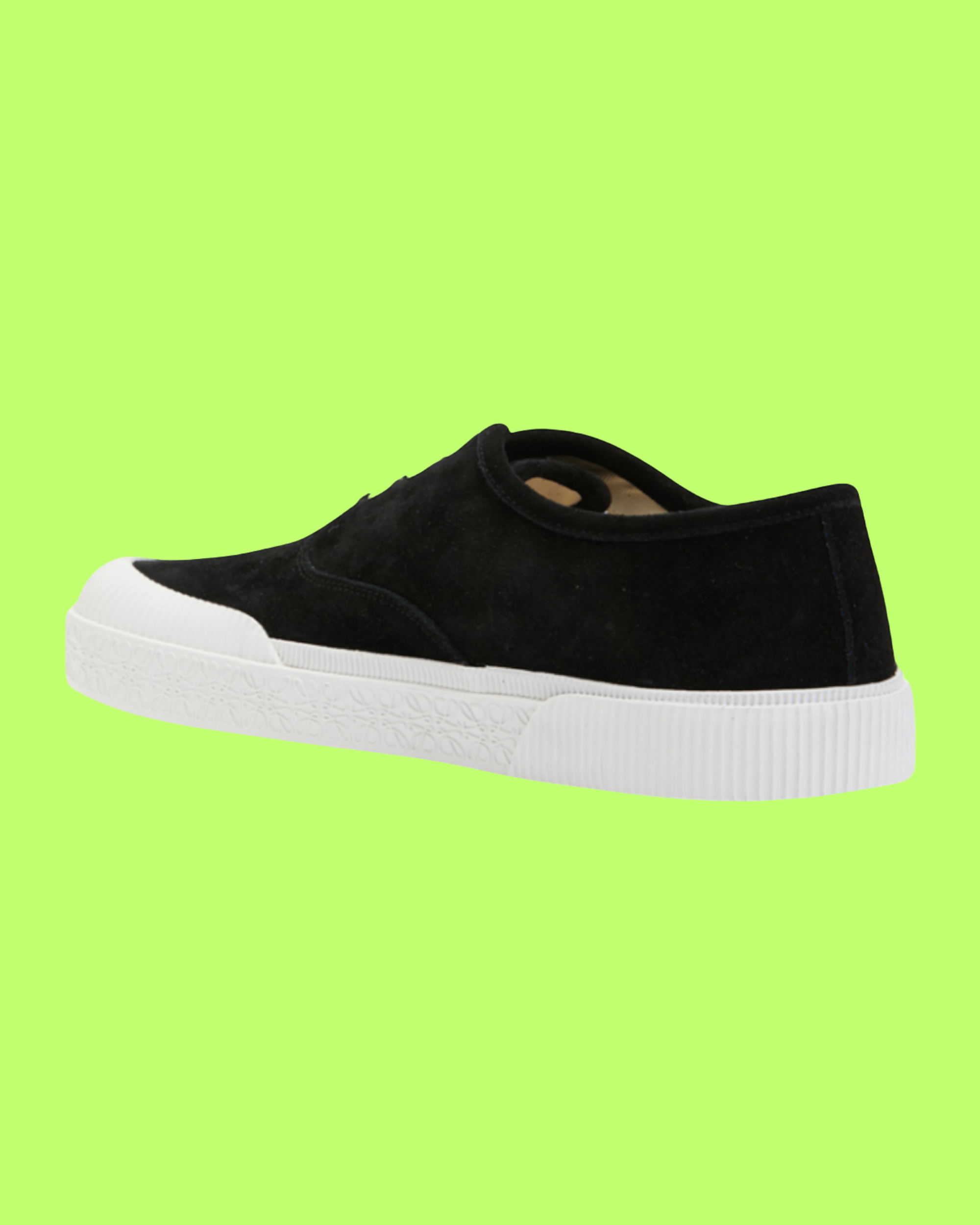 LOEWE BLACK SUEDE LOW TOP SNEAKERS WITH WHITE RUBBER SOLE
