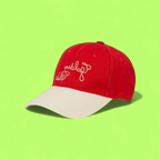 GOLDEN CLUB RED AND WHITE RETRO BASEBALL CAP EMBROIDERED