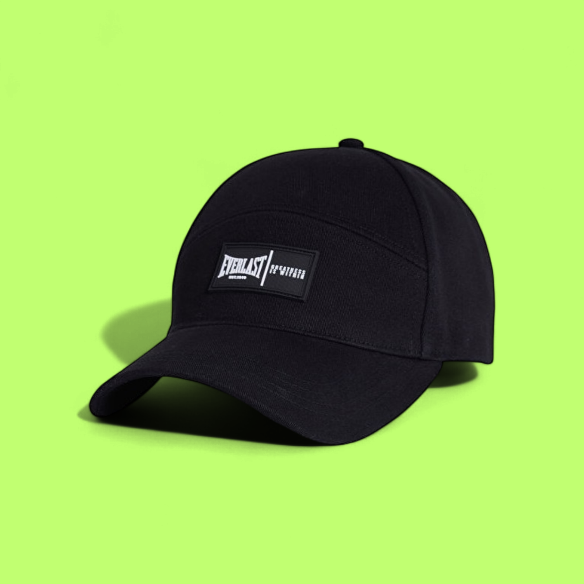 BLACK CAP WITH EVERLAST CONTRAST LOGO FRONT PATCH CWCD
