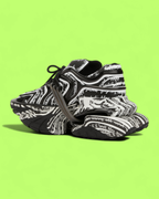 BALMAIN UNICORN BLACK WHITE ABSTRACT FUTURISTIC DESIGN SNEAKERS