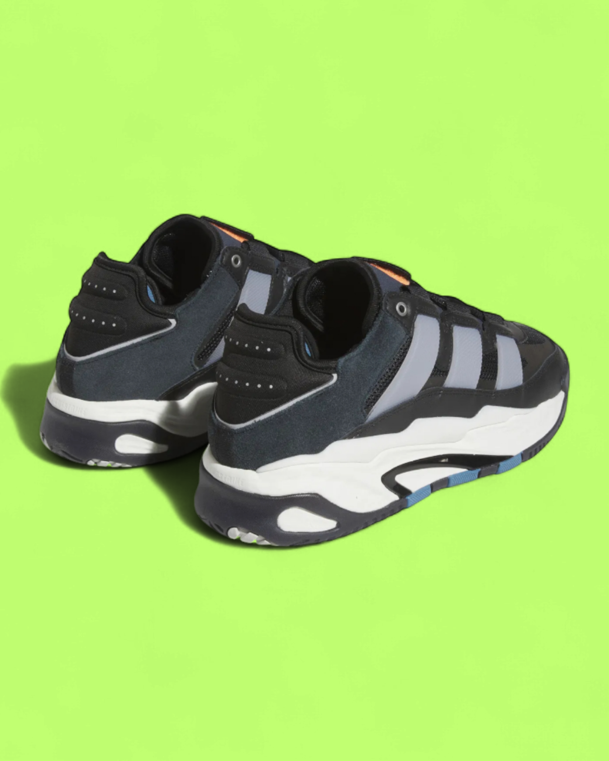 ADIDAS NITEBALL BLACK GREY WHITE CHUNKY RETRO BASKETBALL CWCD
