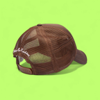 DEUS BROWN MESH TRUCKER CAP WITH BOLD FRONT LOGO CWCDE