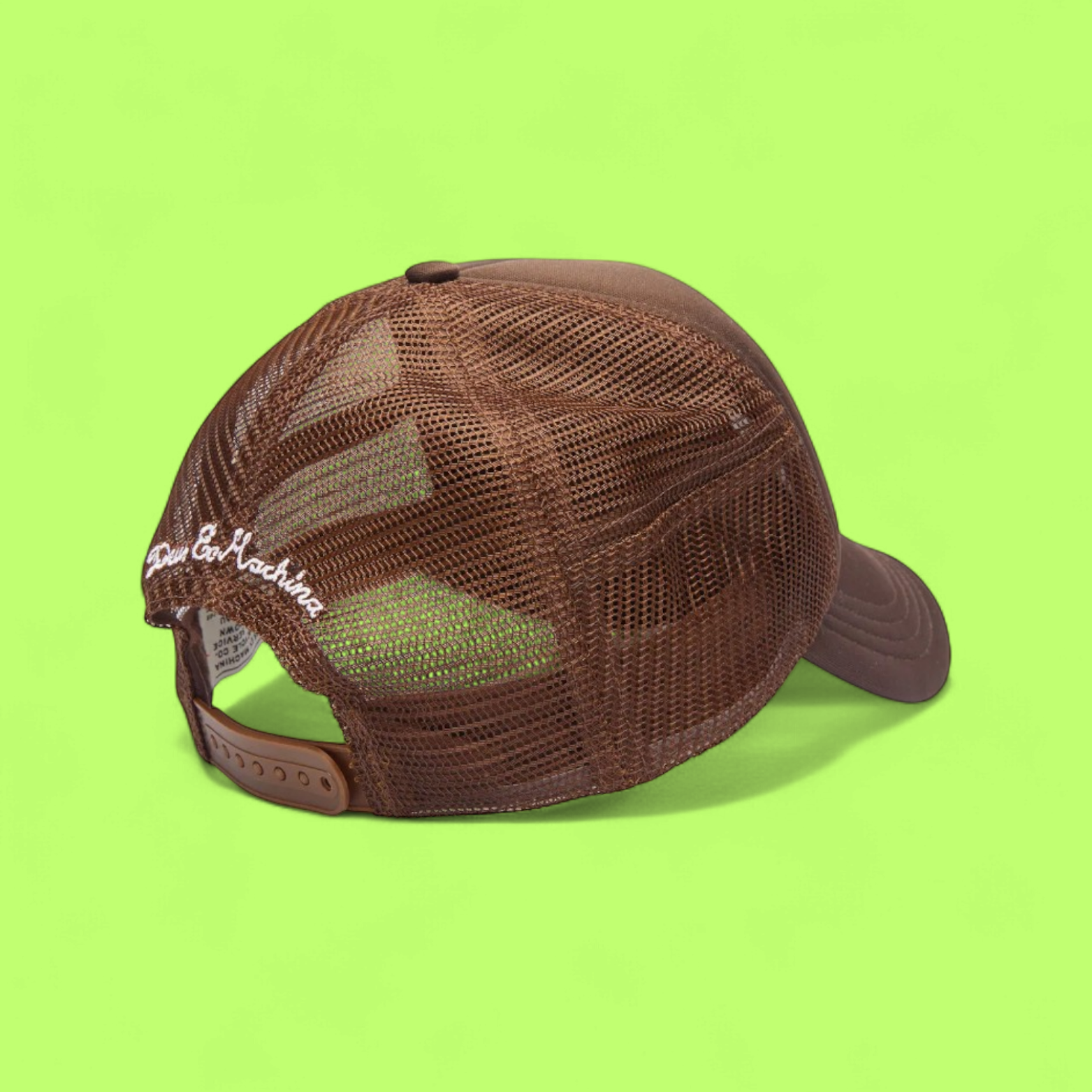 DEUS BROWN MESH TRUCKER CAP WITH BOLD FRONT LOGO CWCDE