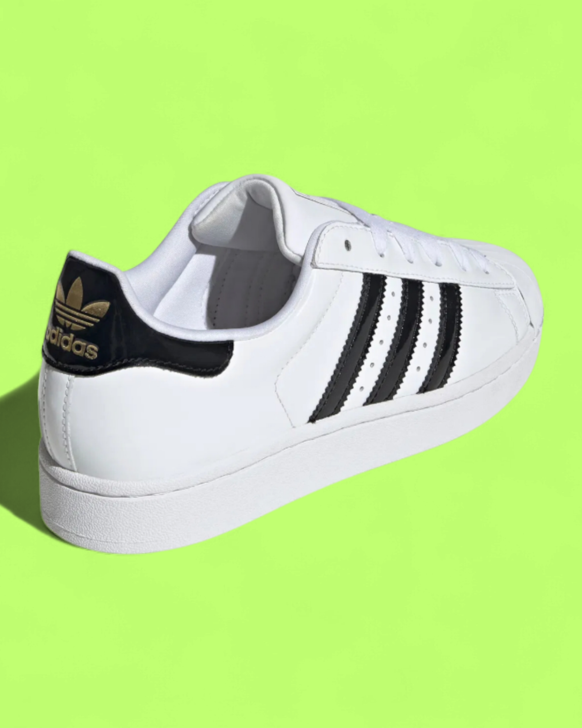 ADIDAS SUPERSTAR WHITE BLACK LEATHER ICONIC SHELL TOE SNEAKERS