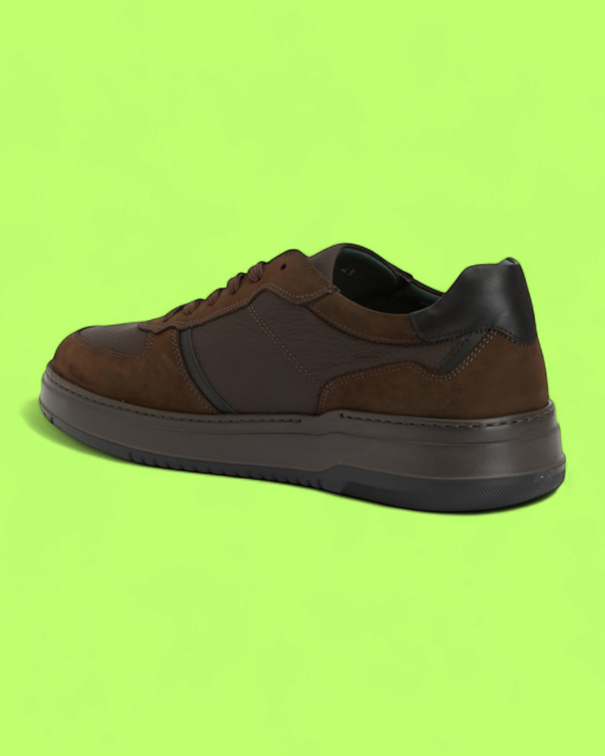 GEORGE HOGG BROWN LEATHER AND SUEDE LOW TOP SNEAKER CWCD