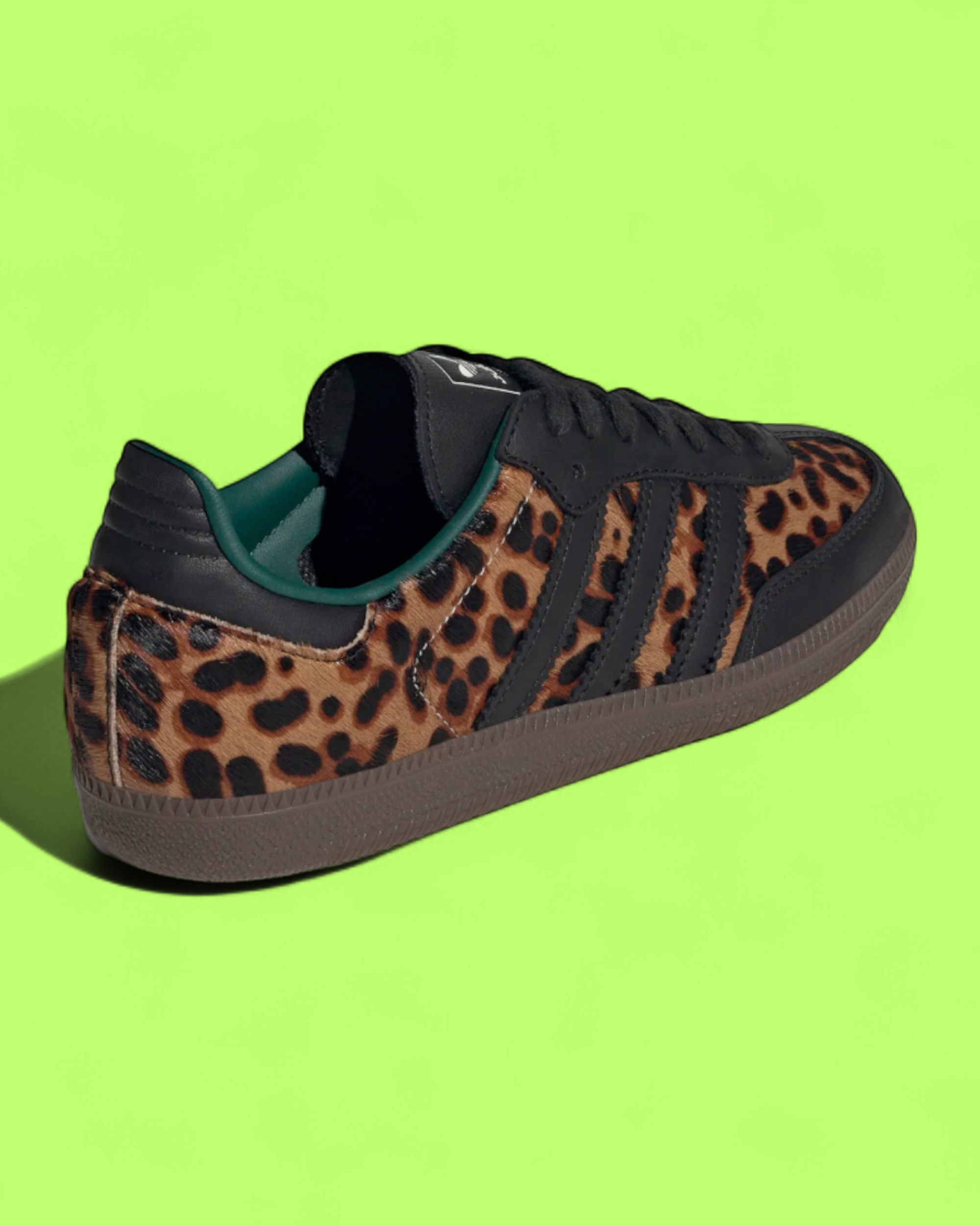 ADIDAS SAMBA LEOPARD PRINT BLACK GREEN ANIMAL PATTERN SNEAKERS