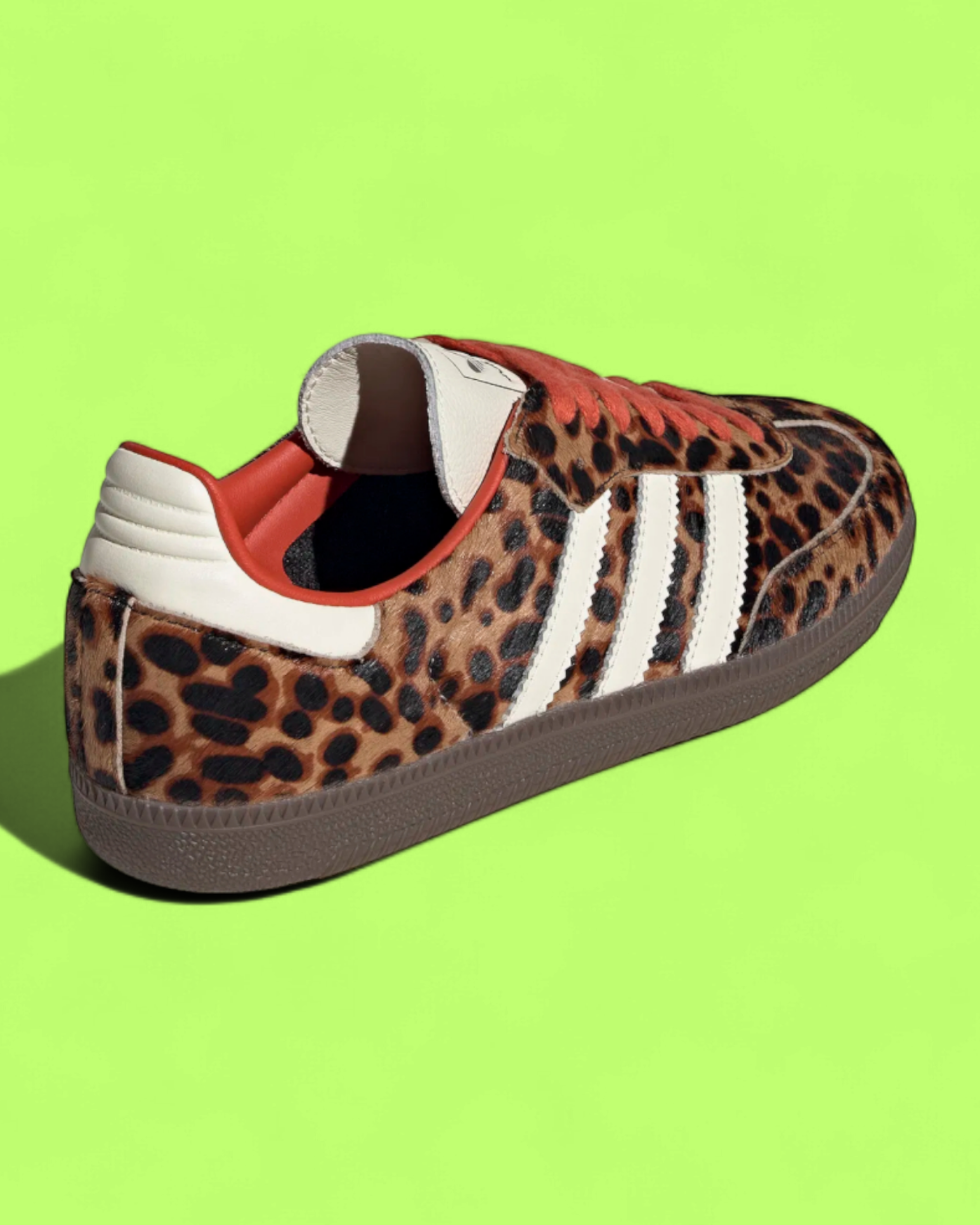 ADIDAS SAMBA LEOPARD PRINT BROWN WHITE RETRO CASUAL SNEAKERS