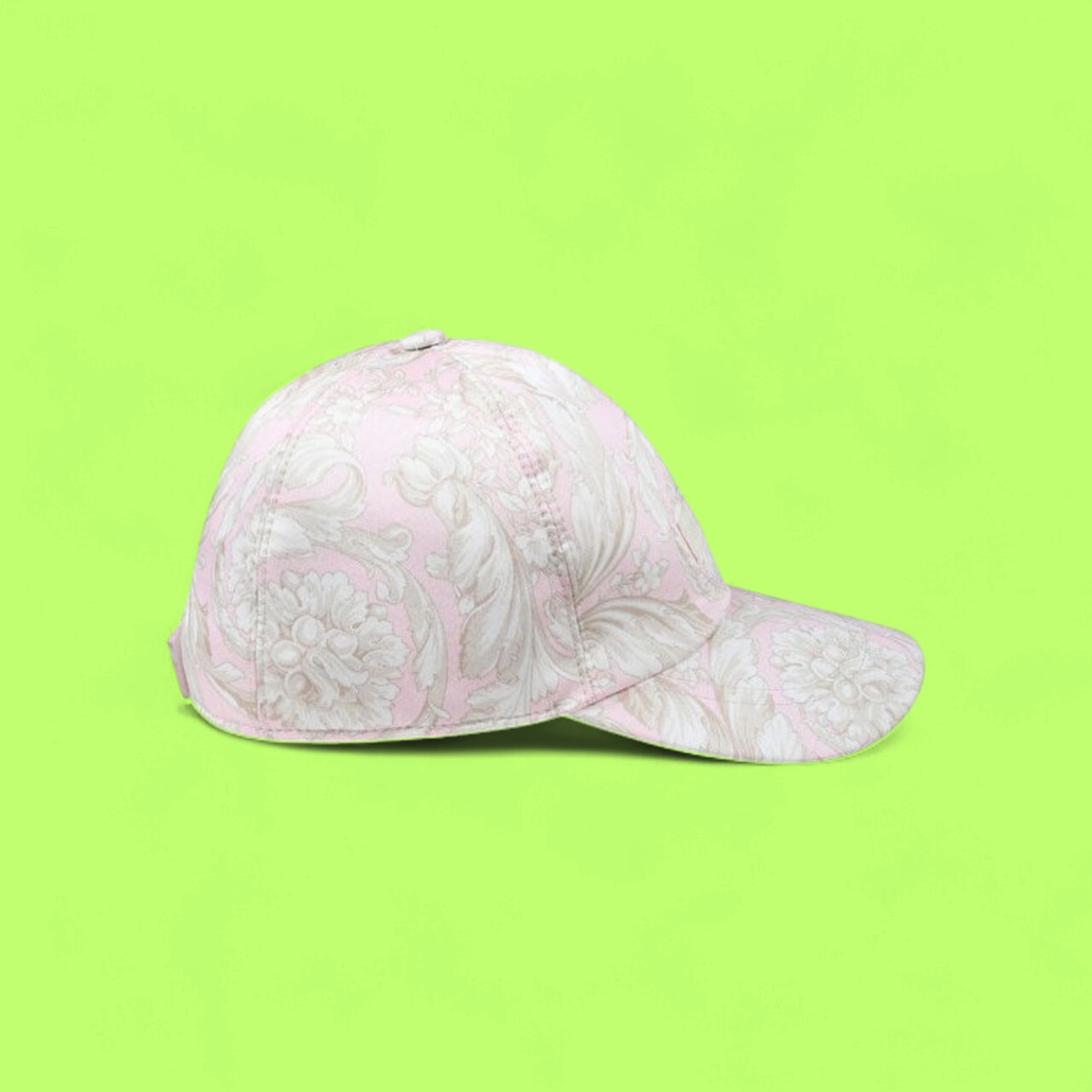PINK VERSACE CAP WITH FLORAL BAROQUE PATTERN DESIGN CWCD