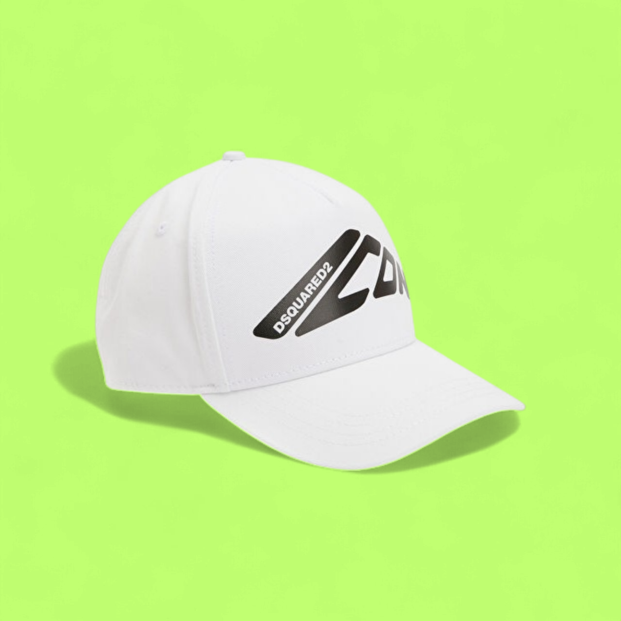 WHITE CAP WITH BLACK ICON PRINT MODERN STREET STYLE CWCD